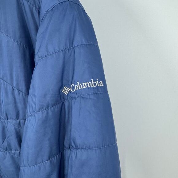 Columbia Omni Heat Puffer Jacket Womens 2X Blue Full Zip Pockets Outdoor Ski - Picture 5 of 10